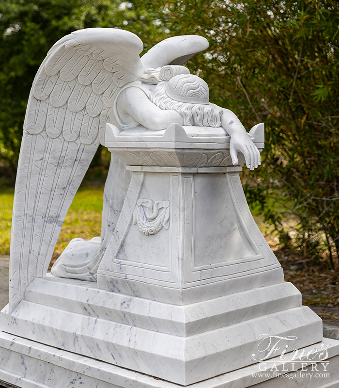 Search Result For Marble Memorials  - Marble Weeping Angel Memorial - MEM-289